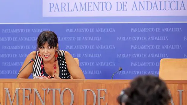 Teresa Rodríguez, durante una intervención en el Parlamento