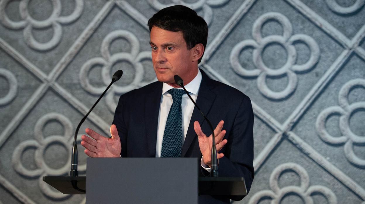 Manuel Valls, ayer, en la presentación de su candidatura a la Alcaldía de Barcelona