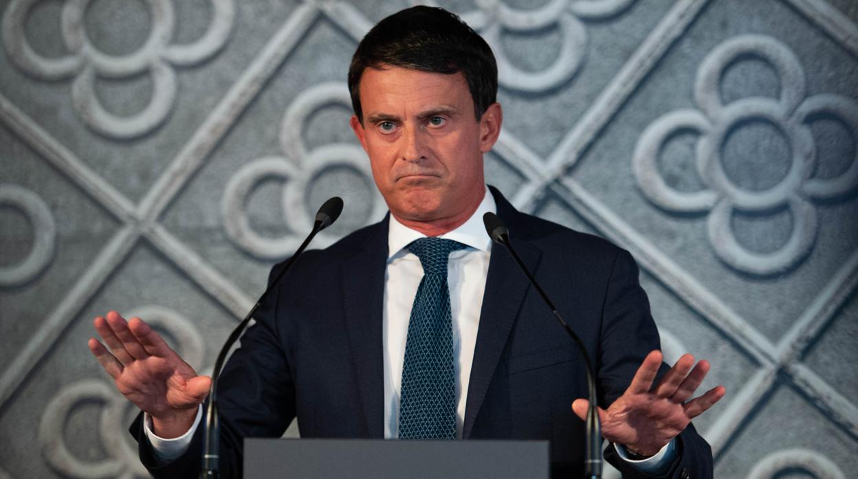 Manuel Valls, ayer, en la presentación de su candidatura a la Alcaldía de Barcelona