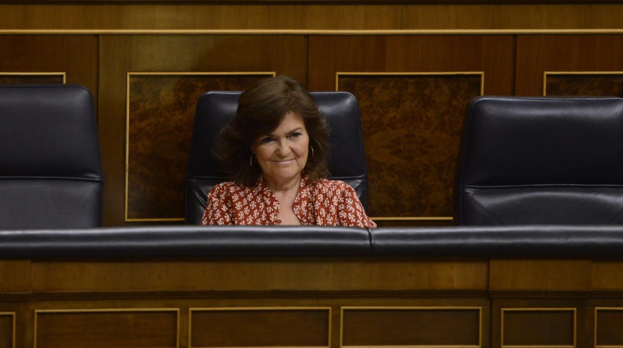 Carmen Calvo, vicepresidenta del Gobierno, en el Congreso de los Diputados