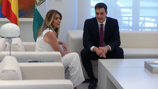 Susana Díaz, en una reunión con Pedro Sánchez