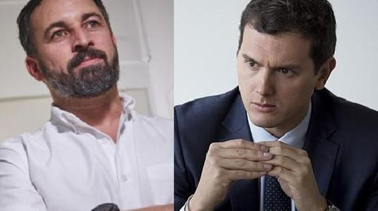 Santiago Abascal, líder de Vox, y Albert Rivera, líder de Ciudadanos