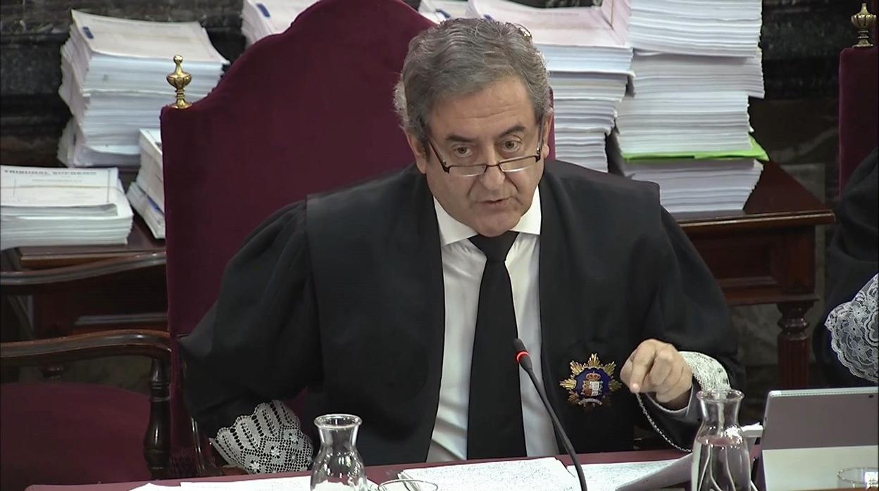 El fiscal Javier Zaragoza, durante el juicio del «procés» en el Tribunal Supremo