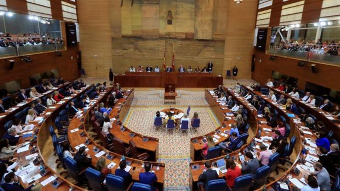 Vista general de la Asamblea de Madrid, en la que Juan Trinidad, de Ciudadanos, ha sido elegido presidente por mayoría absoluta