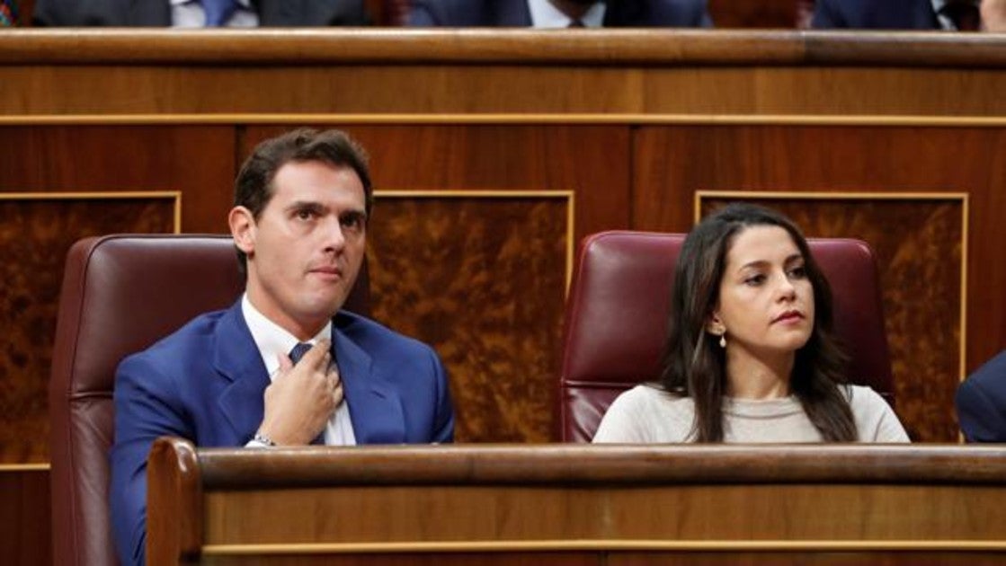 Albert Rivera e Inés Arrimadas en el hemiciclo del Congreso