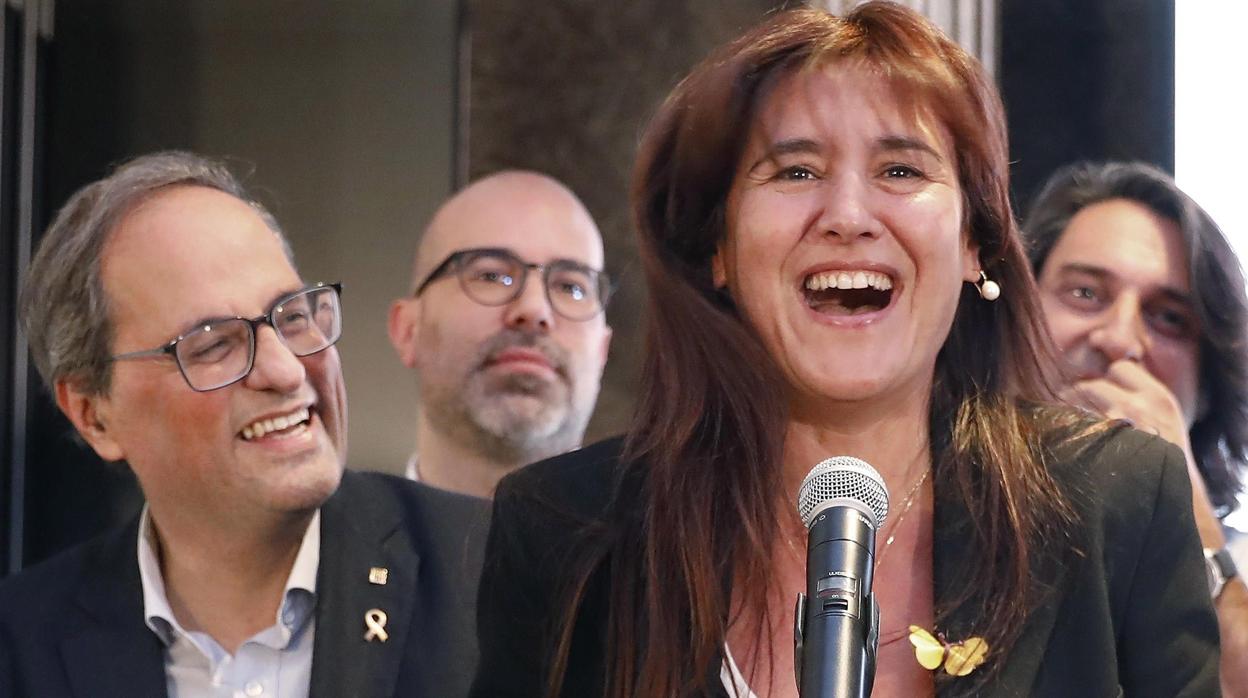 Quim Torra juntoa a Laura Borràs