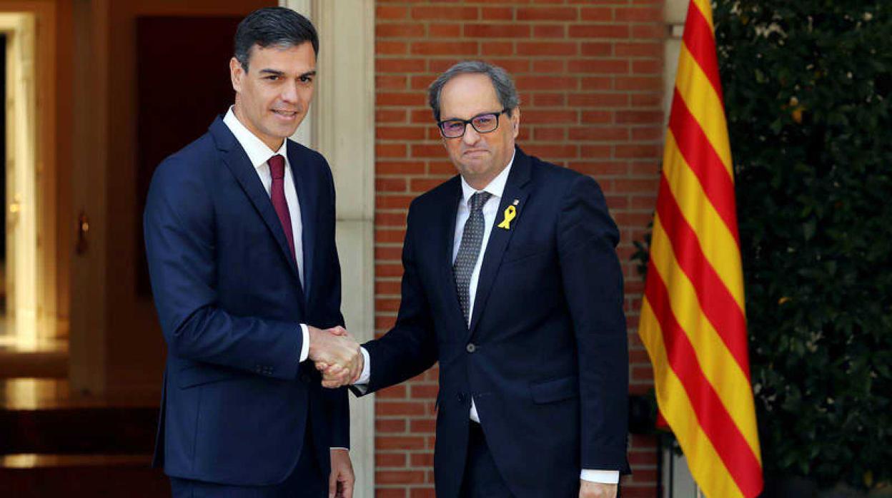 Pedro Sánchez y Quim Torra en Moncloa, en 2018.