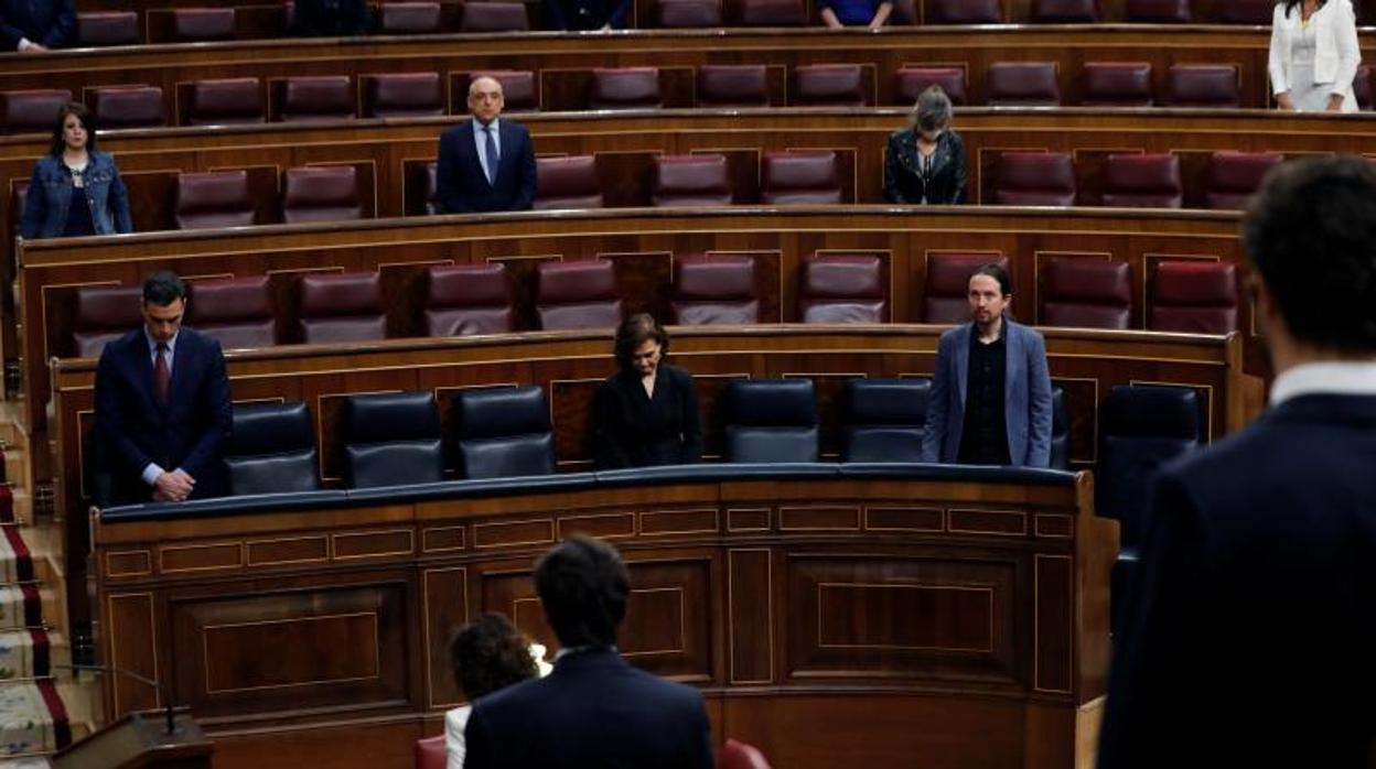 Imagen del pleno en el Congreso para solicitar la prórroga del estado de alarma ante el Covid-19