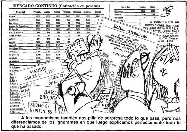 Un respiro con Mingote. Las predicciones de los economistas