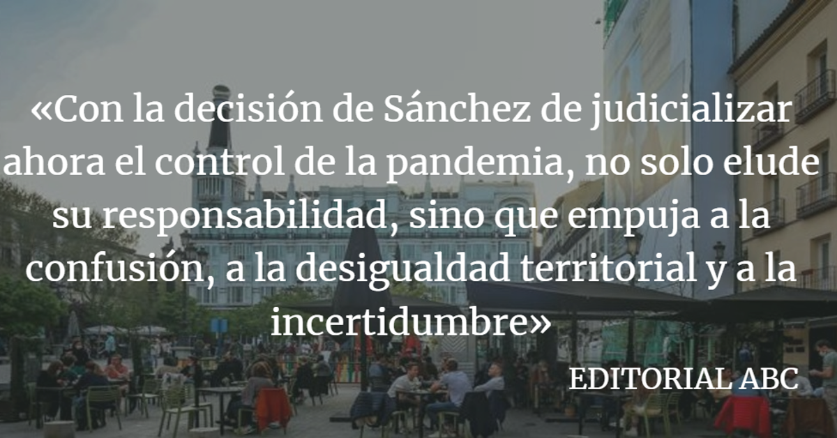 Editorial ABC: Vacío legal en el fin de la alarma