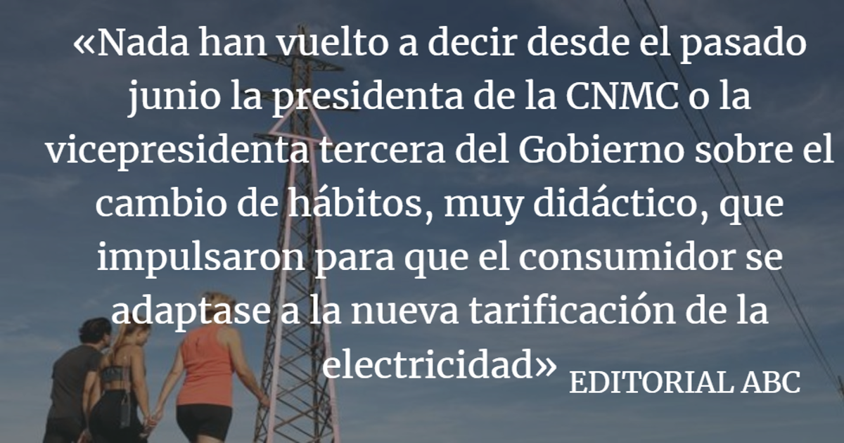 Editorial ABC: Precedente y farsa de la tarificación eléctrica