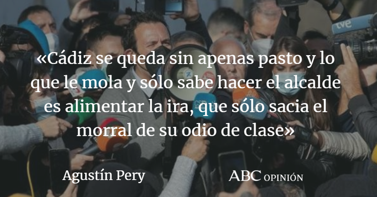 El alcalde de Cádiz, José María González, Kichi, en una manifestación de los trabajadores del sector del metal