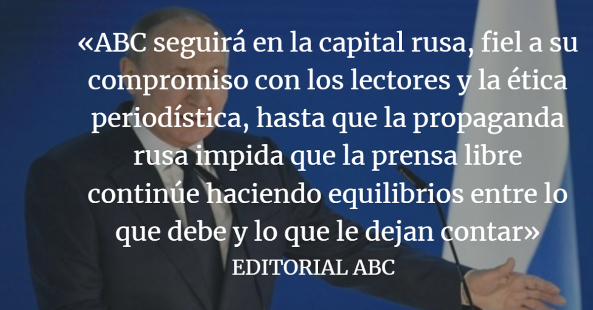 Editorial ABC: Vladímir Putin y su versión de la guerra