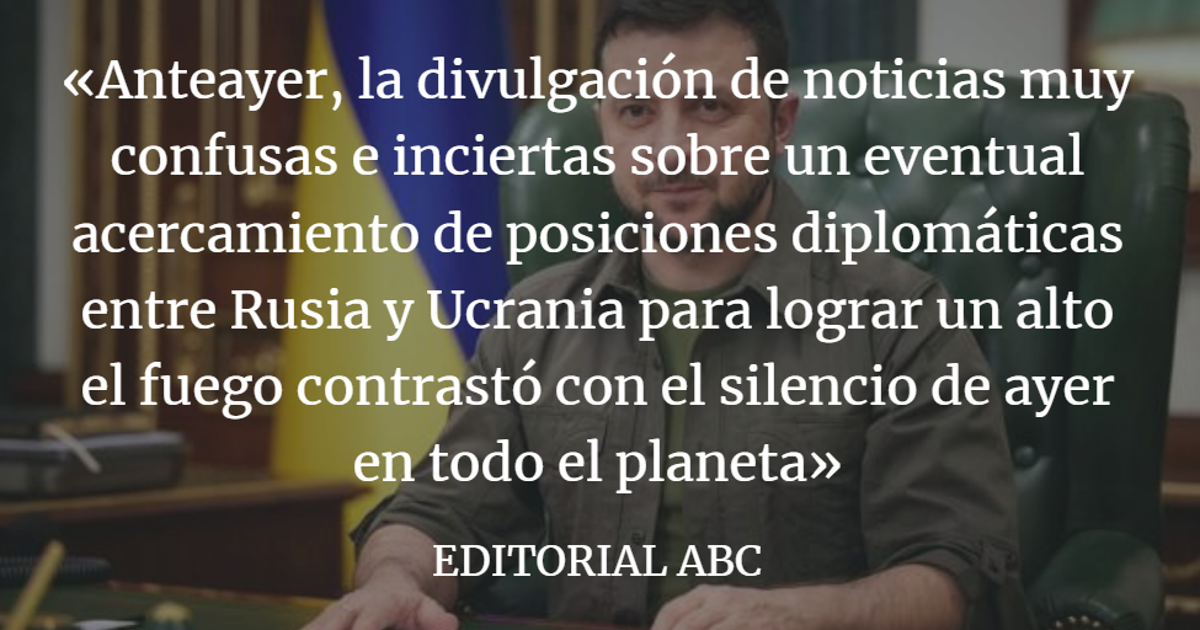 Editorial ABC: El peligro de la propaganda para una paz ficticia