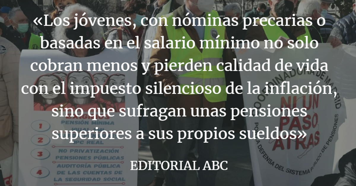 Editorial ABC: Casi 10.000 millones más en pensiones: la España al revés