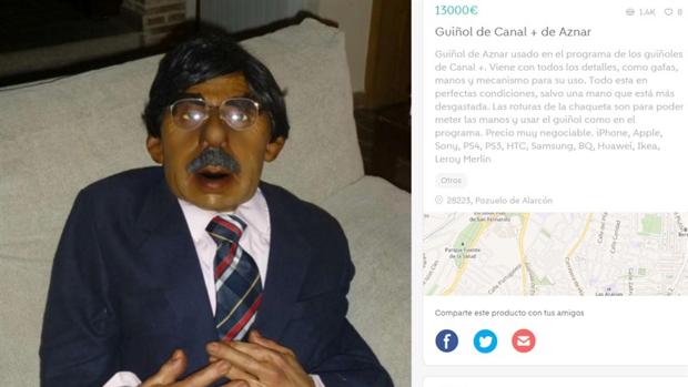 El guiñol de Aznar en Canal Plus, a la venta en Wallapop por 13.000 euros