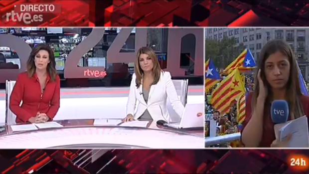 «Zarandean» el dispositivo de TVE en la manifestación por «los Jordis»