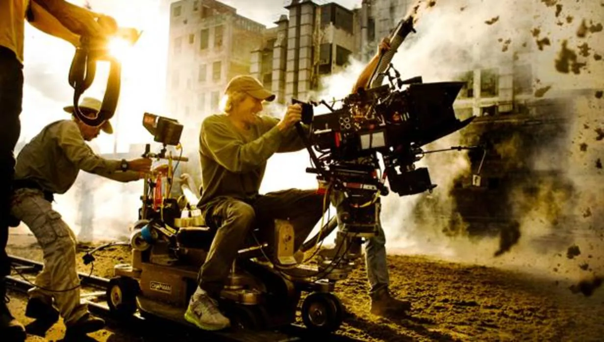 Michael Bay durante el rodaje de «Transformers: La era de la extinción»