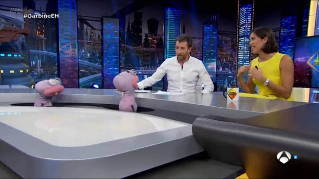 Garbiñe Muguruza en un momento de la entrevista con Pablo Motos