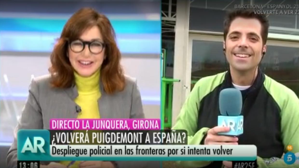 Ana Rosa, en el momento en que su reportero que Puigdemont podría regresar a España en paracaídas