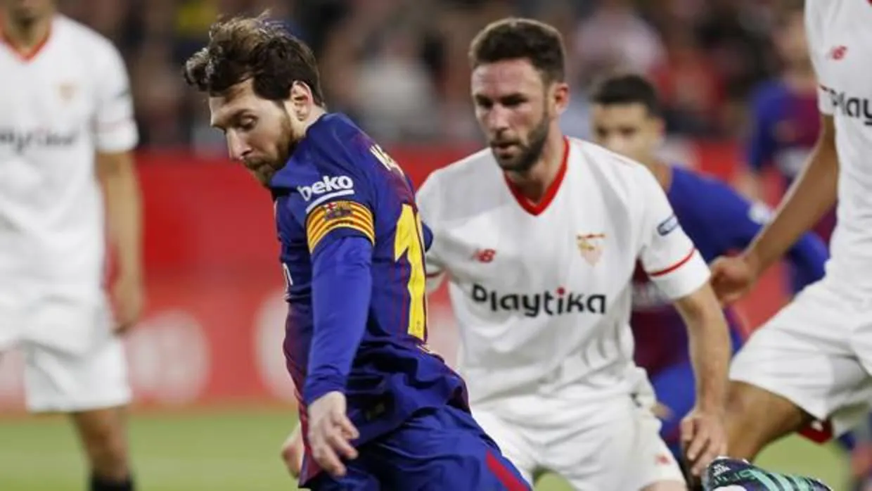 Leo Messi, en el partido que enfrentó a Sevilla y Barcelona hace solo unos día en Liga