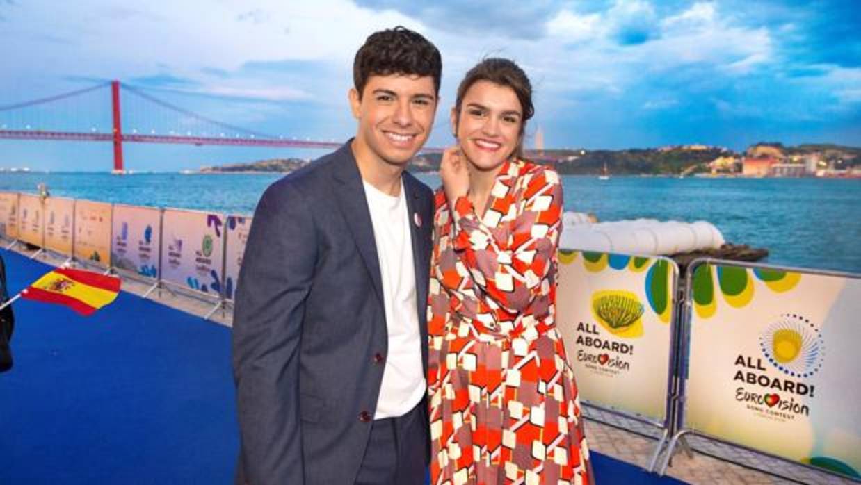 Fotografía facilitada por RTVE, de los candidatos españoles de Eurovisión 2018, Amaia y Alfred en Lisboa