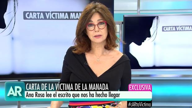 Críticas a Ana Rosa por hacerse eco de la carta de la víctima de «La Manada»