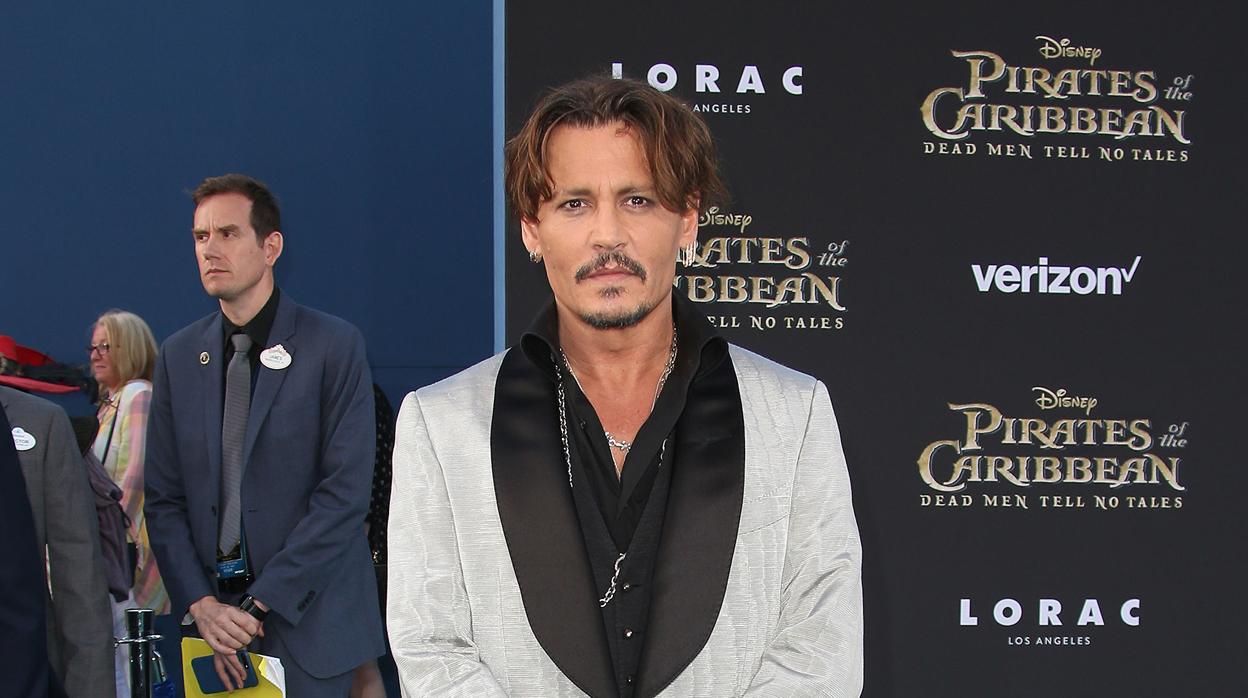 Johnny Depp en la premiere de la última película de «Piratas del Caribe» en 2017