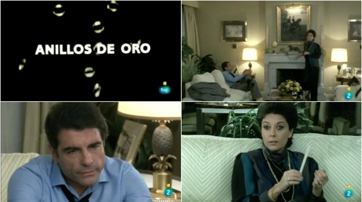 Juan Luis Galiardo y Mónica Randall en el cuarto episodio de «Anillos de oro»