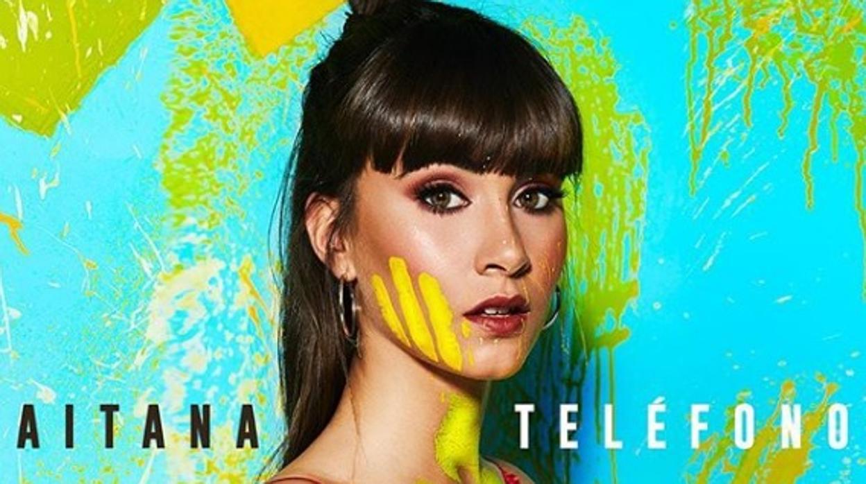 Cartel promocional de «Teléfono», la nueva canción de Aitana Ocaña