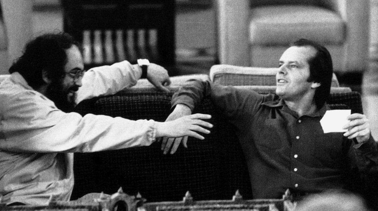 Stanley Kubrick y Jack Nicholson en una pausa del rodaje de «El resplandor»