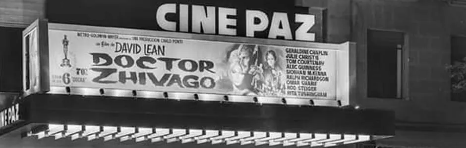 Fachada de los Cine Paz en 1966