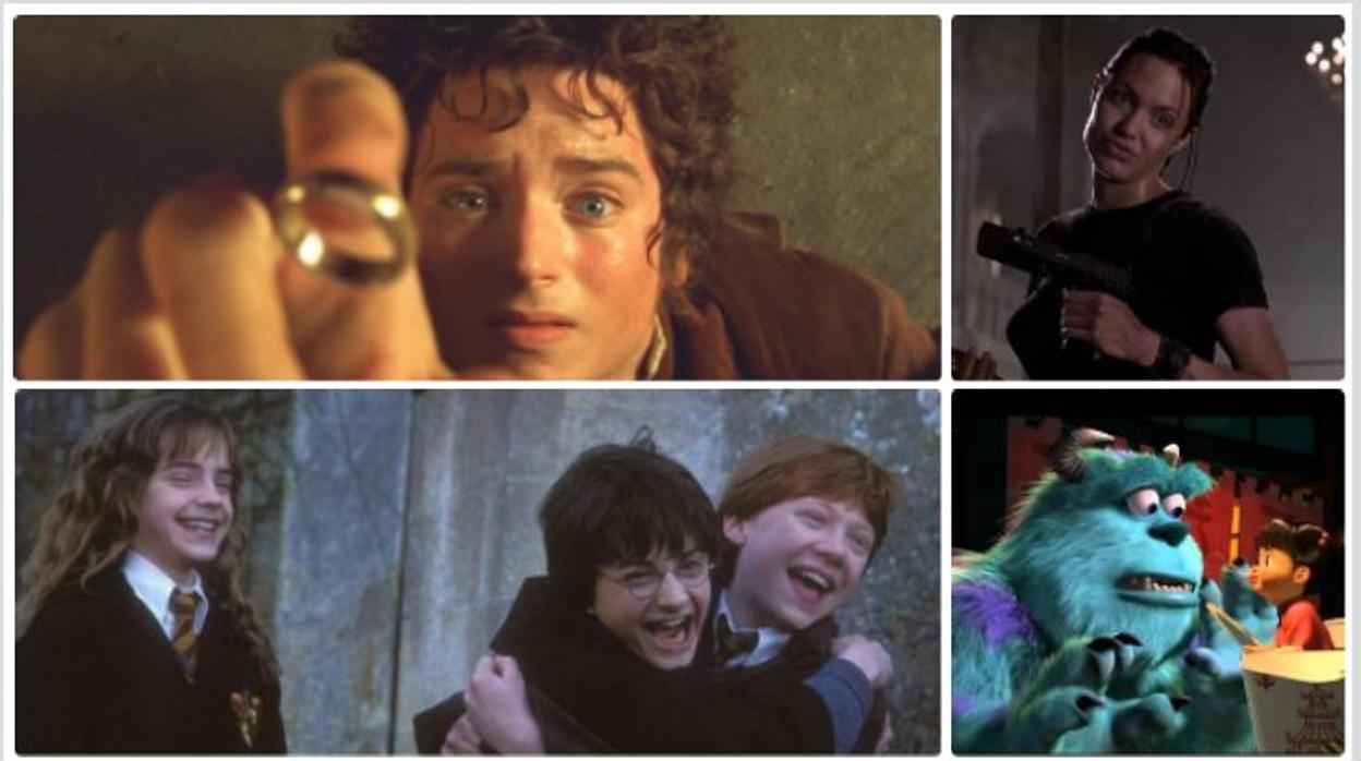 «El seños de los anillos», «Lara Croft», «Harry Potter y la piedra filosofal» y «Monstruos S.A.»