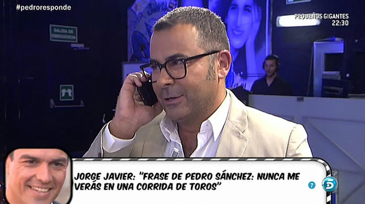 Momento en que Pedro Sánchez llama a Jorge Javier Vázquez