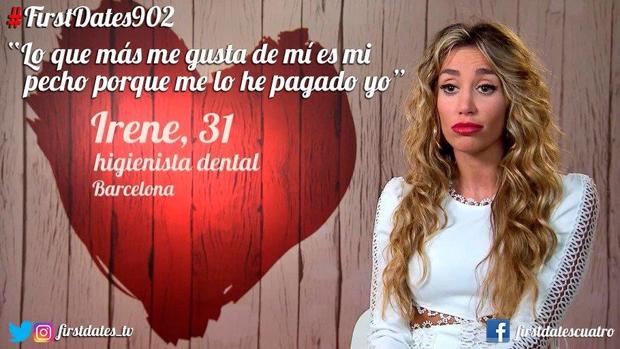 Una comensal de «First Dates»: «Lo que más me gusta de mí es mi pecho porque me lo he pagado»