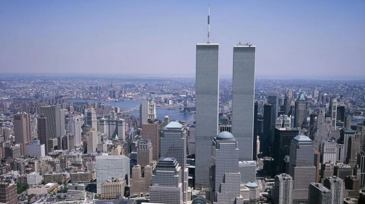 Panorámica del centro financiero de Manhattan, antes de los atentados