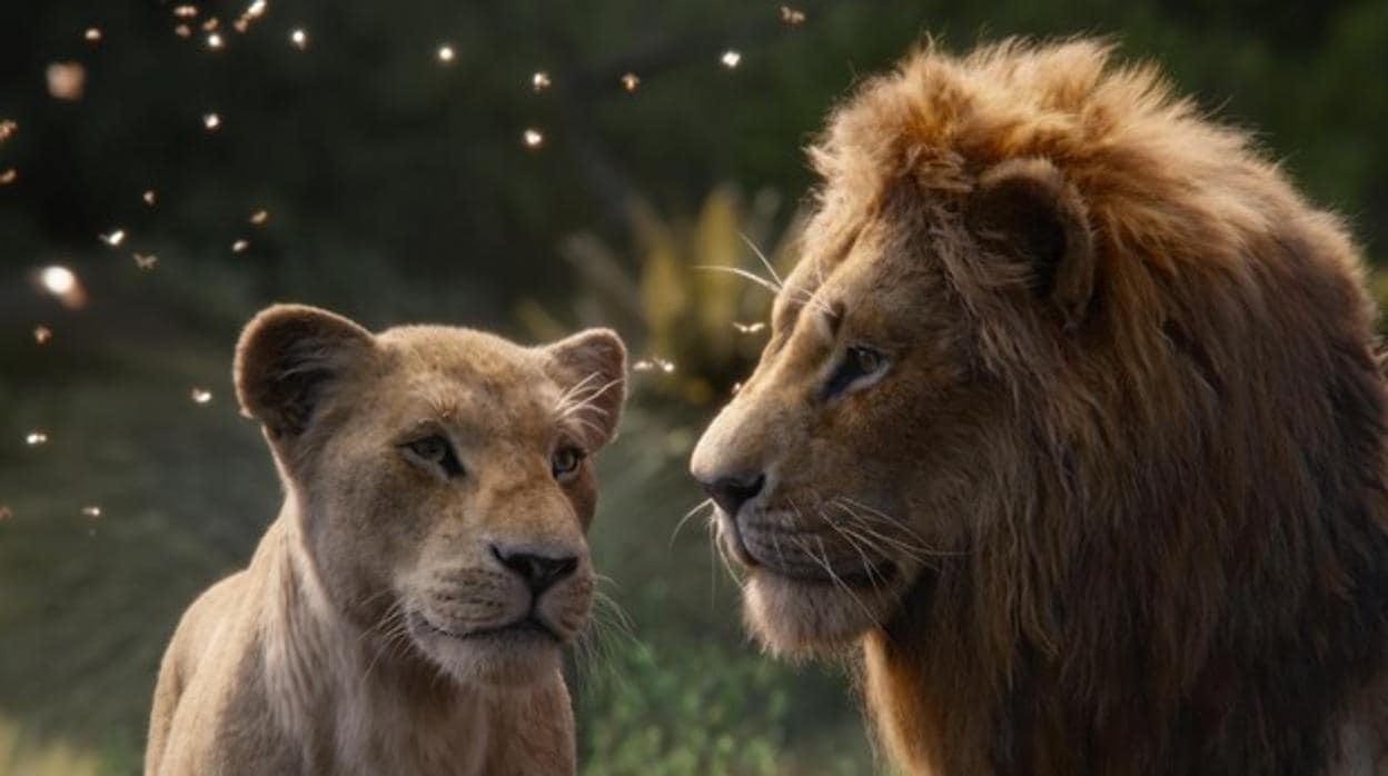 Escena de la nueva película «animada» de «El rey león»