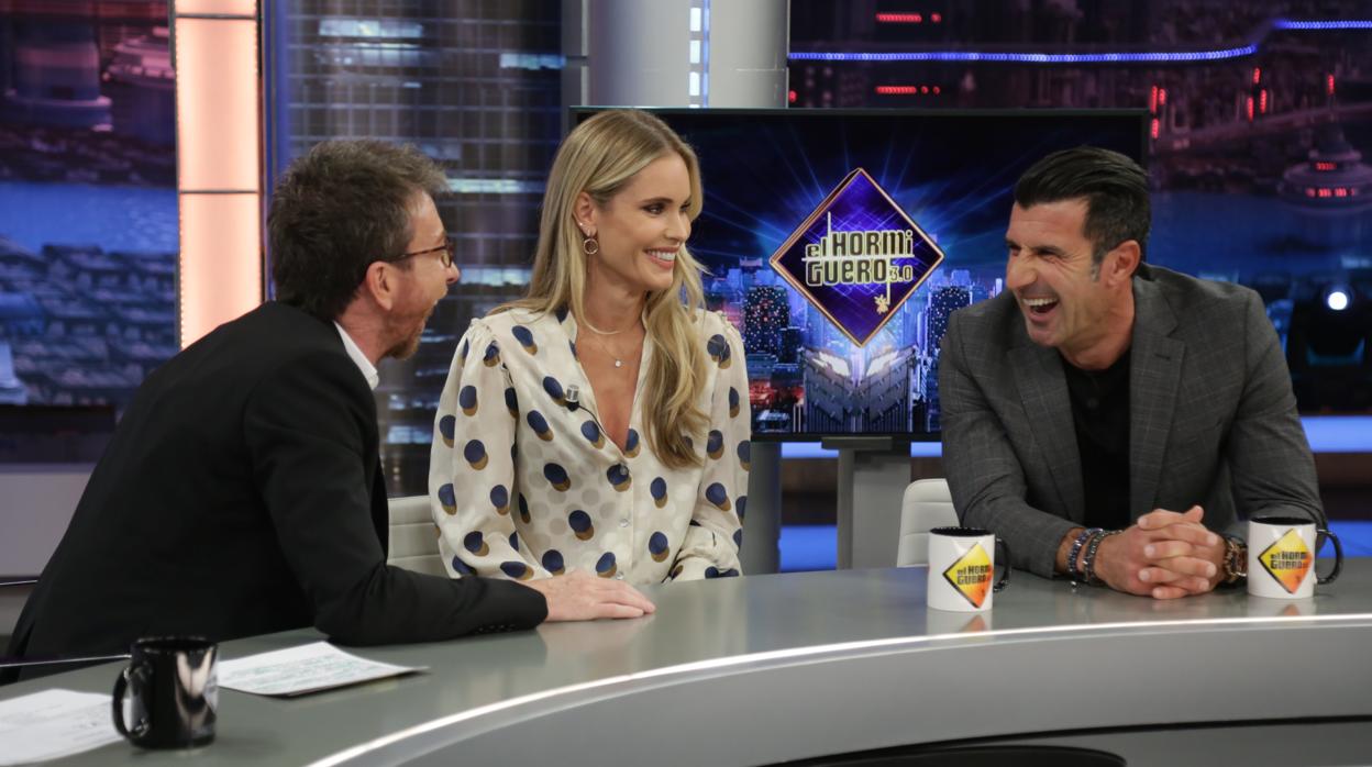Luis Figo y Helen Sveden en «El hormiguero»