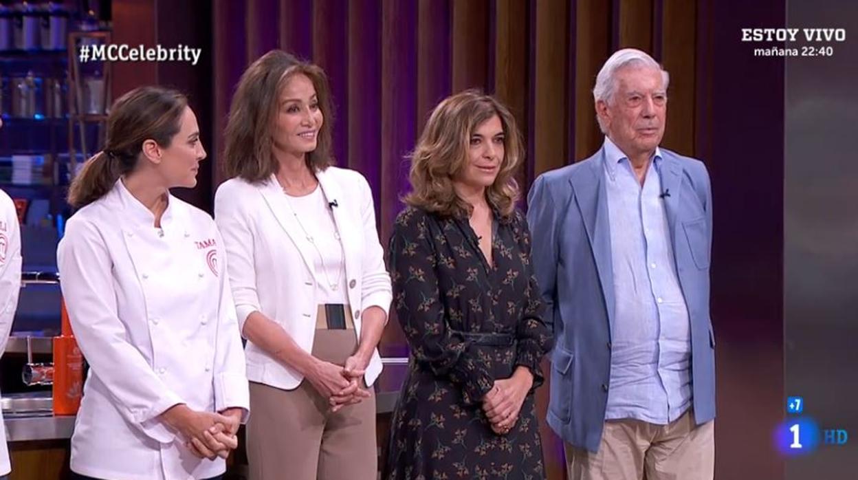 Tamara Falcó, junto a Isabel Preysler, Xandra Falcó y Mario Vargas Llosa