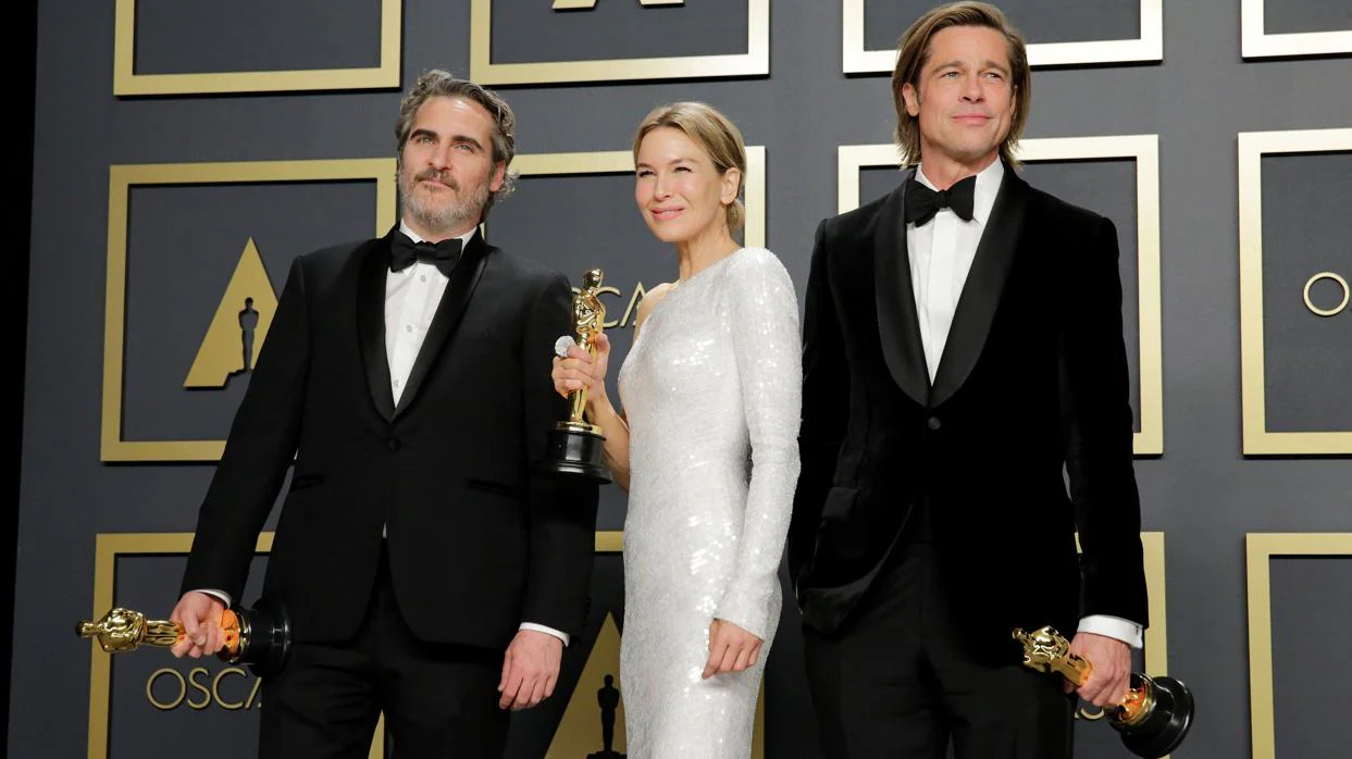 Joaquin Phoenix, Renée Zellweger y Brad Pitt, ganadores del Oscar