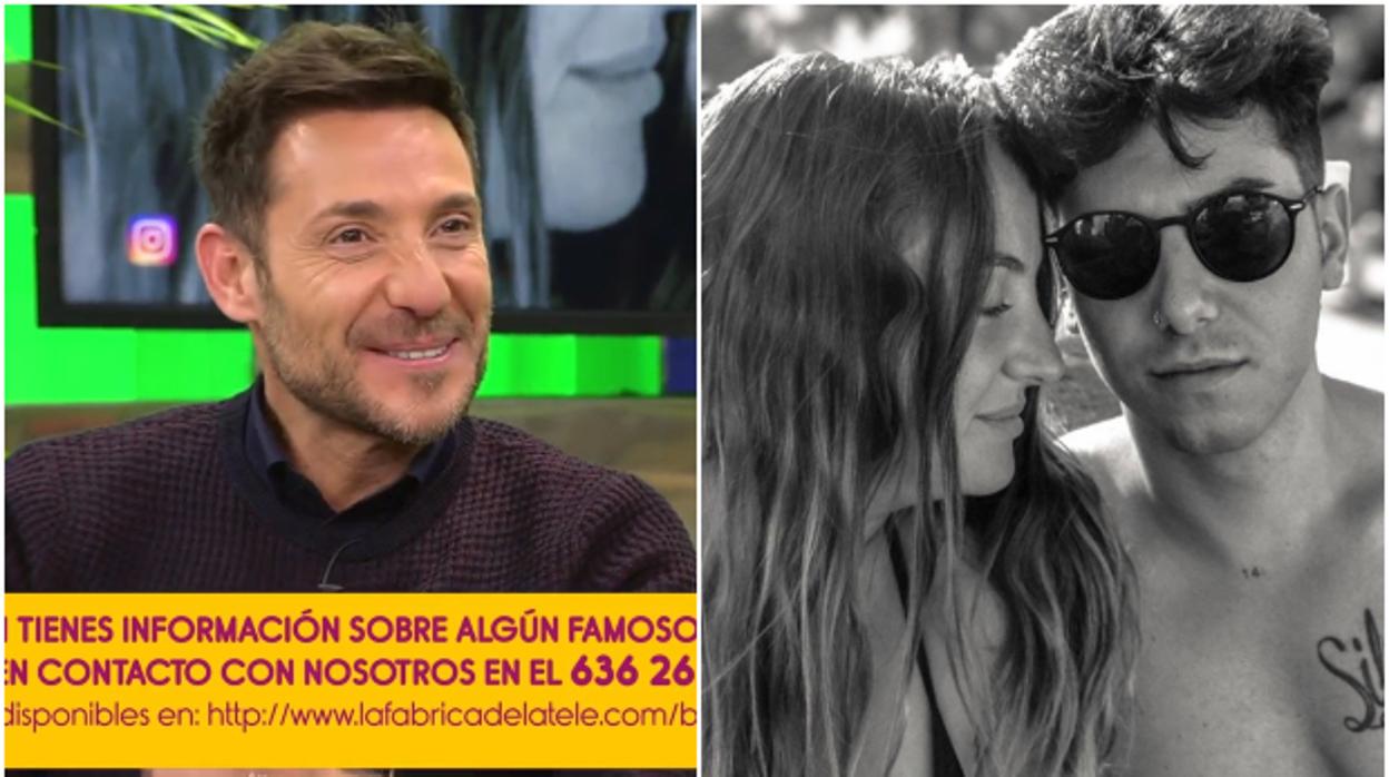 David Flores en «Sálvame»; Rocío Flores con su novio en una fotografía de Instagram