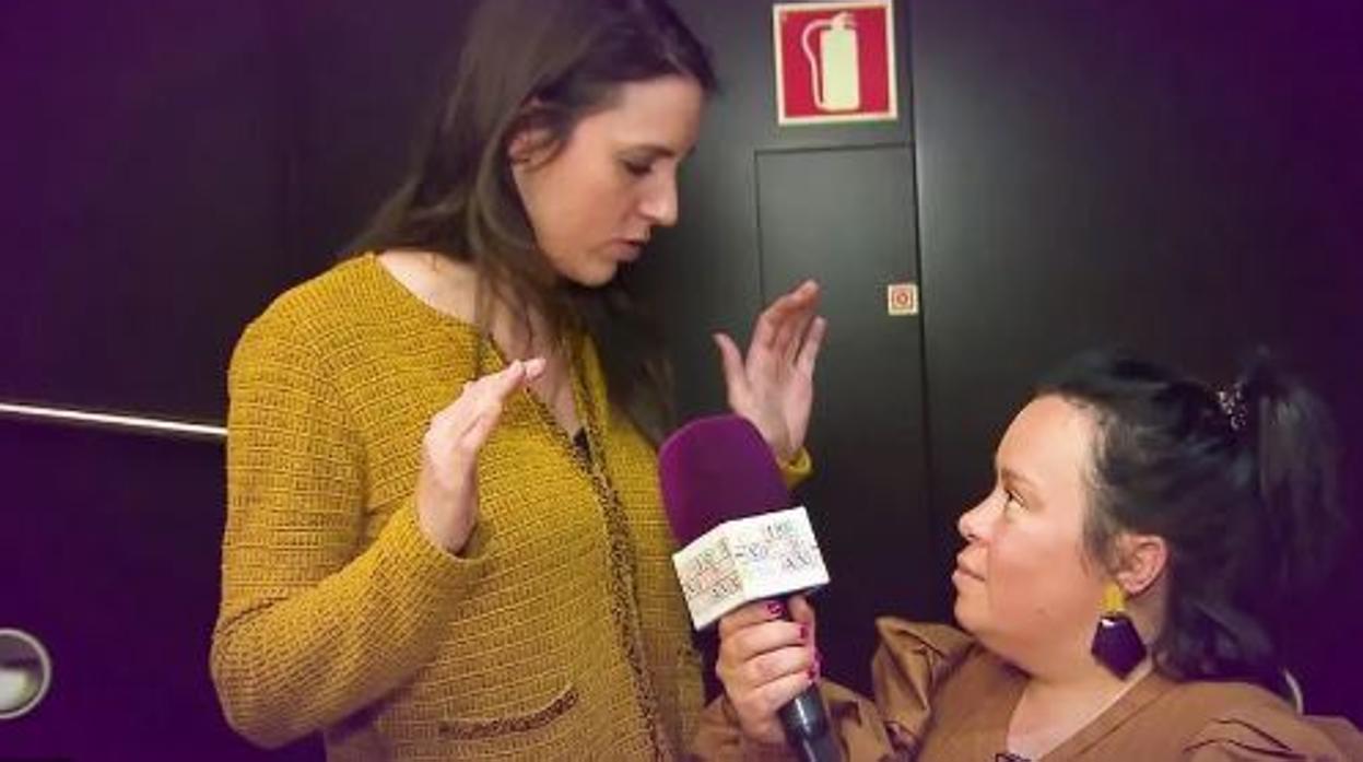 La reportera de Sálvame entrevista a Irene Montero