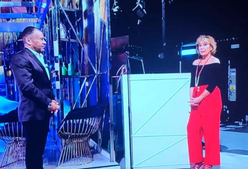 Jorge Javier y Mila, en el plató de «Sábado Deluxe»