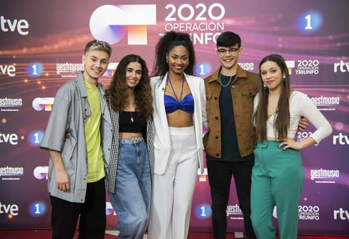 Los cinco finalistas de «OT 2020», Hugo, Anaju, Nia, Flavio y Eva