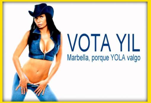 Cartel promocional de la fallida candidatura política de Yola