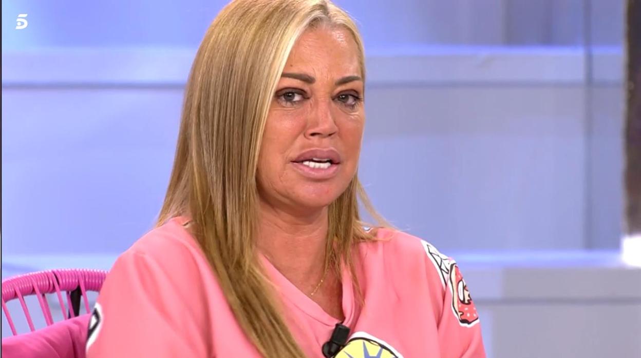 Belén Esteban, en «Sálvame» el pasado martes por la tarde, antes de abandonar el plató