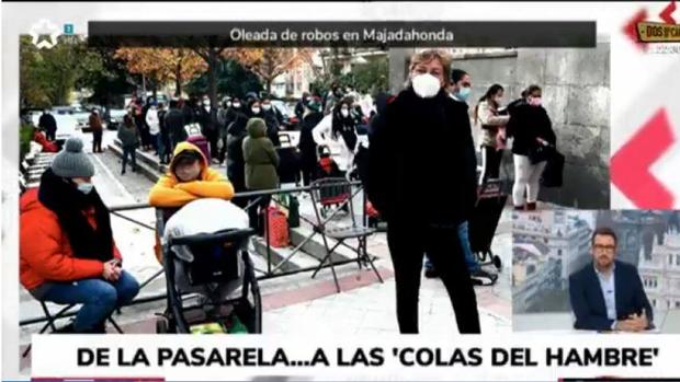 Una presentadora, en las colas del hambre: «Cada vez hay más gente bien vestida que tiene que mendigar»