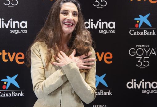 Ángela Molina, en la Academia de Cine, donde ha agradecido el Goya de Honor 2021