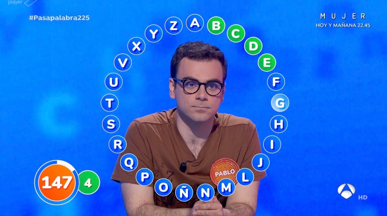 Pablo, anoche, durante 'El Rosco', en el que fue superado por Javier Dávila