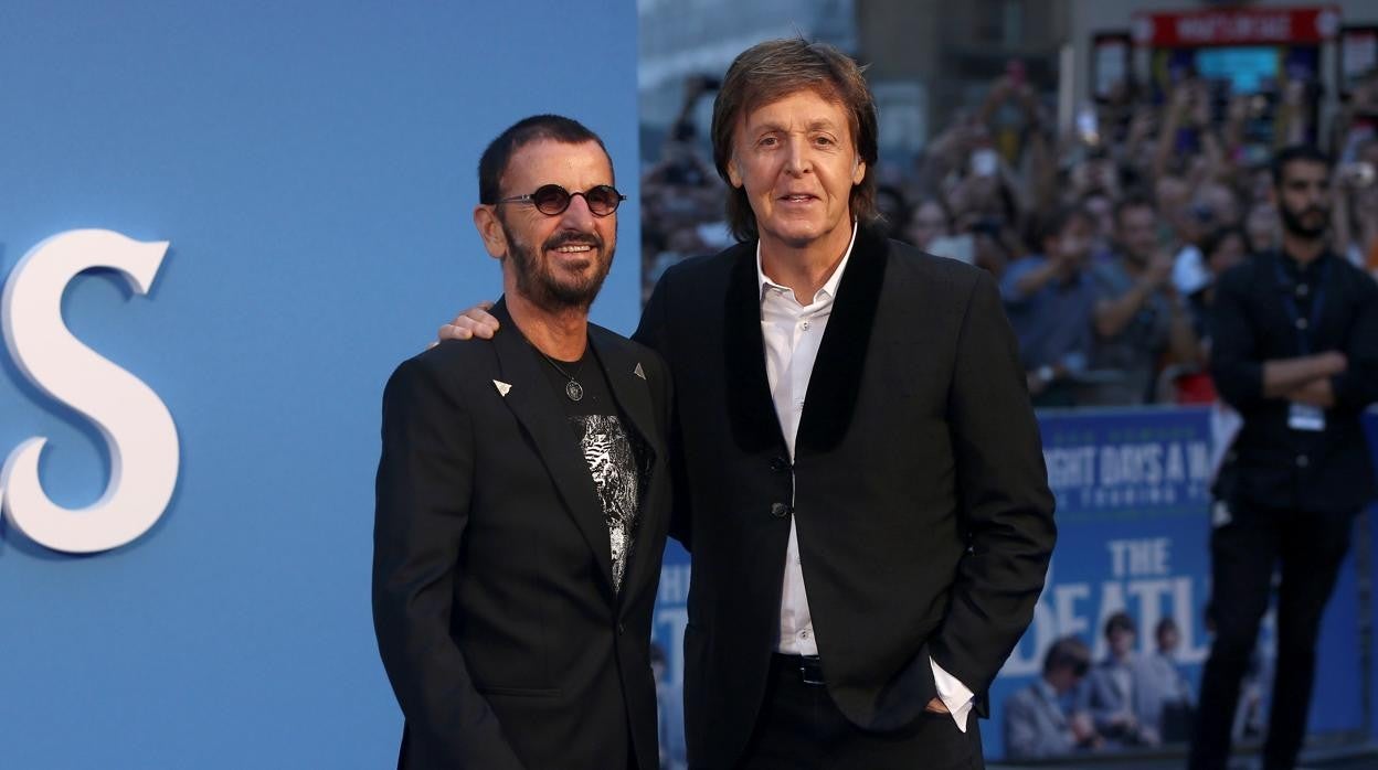 Ringo y McCartney en la presentación de 'Eight Days a Week' (Movistar). Ahora Hulu prepara 'McCartney 3,2,1', una miniserie de seis capítulos sobre los 50 años de carrera del ex Beatle